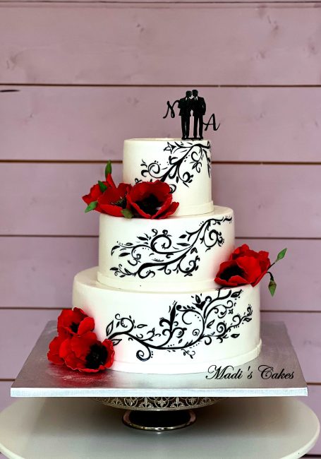 Wedding cake Noir et rouge
