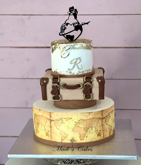 Gâteau de mariage sur le thème de Voyage