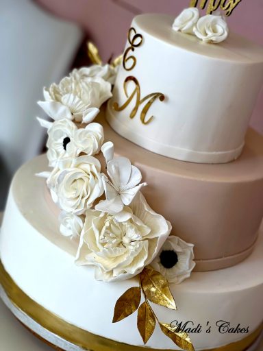 Gâteau fleurie - mariage dans les couleurs douces 